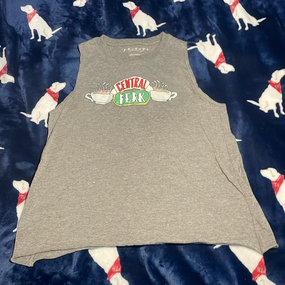 Friends Central Perk grey muscle tank